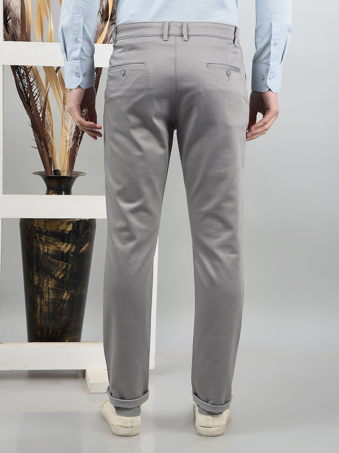 Grey Printed Trousers-Men Trousers-Crimsoune Club