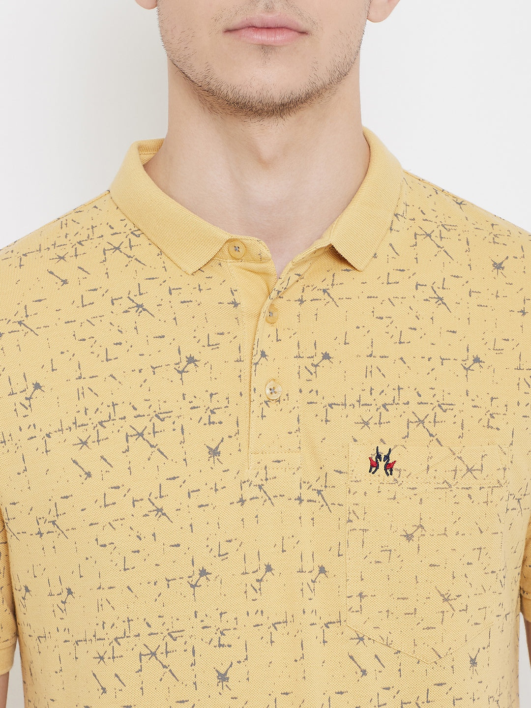 Printed Yellow T-shirt-Men T-Shirts-Crimsoune Club