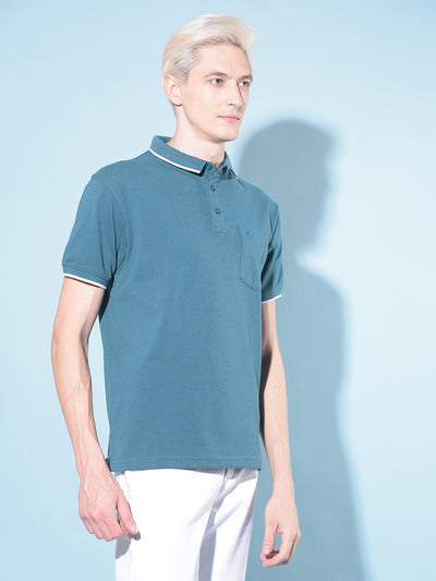 Blue Polo T-Shirt-Men T-Shirts-Crimsoune Club