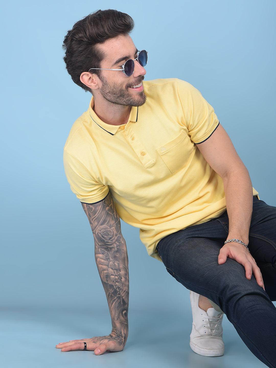 Yellow T-Shirt-Men T-shirts-Crimsoune Club