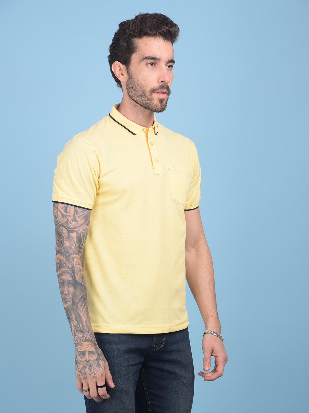Yellow T-Shirt-Men T-shirts-Crimsoune Club