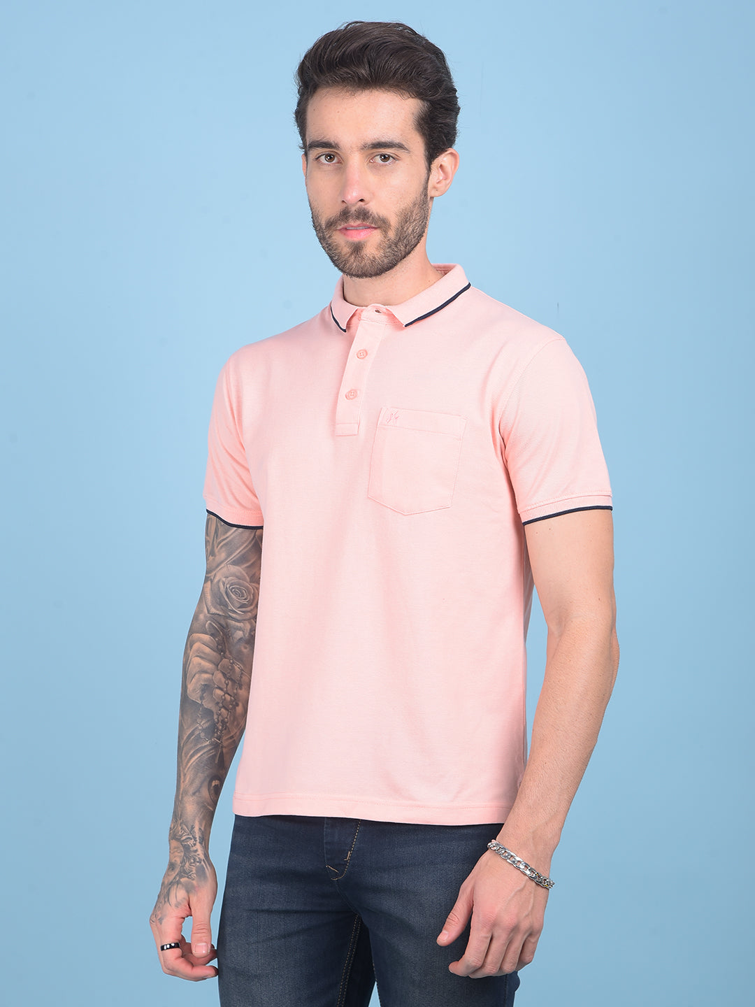 Peach T-Shirt-Men T-shirts-Crimsoune Club