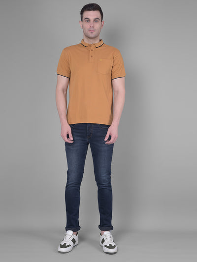 Mustard Polo T-shirt-Men T-Shirts-Crimsoune Club