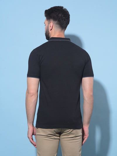 Black Polo T-Shirt-Men T-Shirts-Crimsoune Club