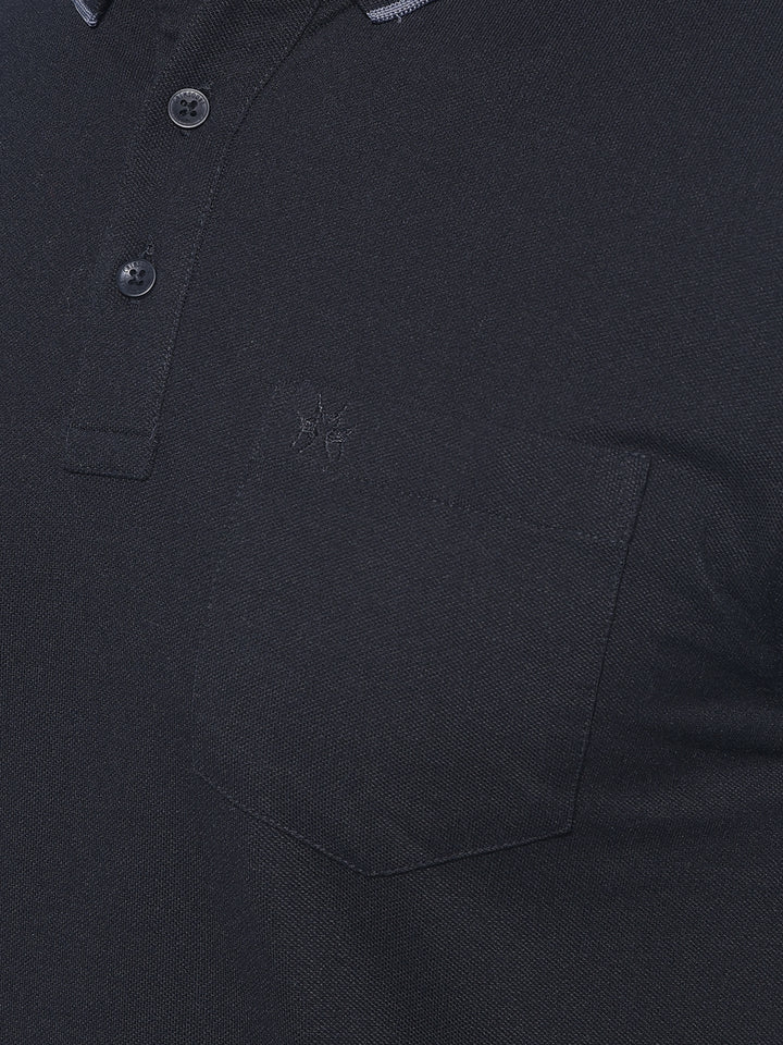 Black Polo T-Shirt-Men T-Shirts-Crimsoune Club
