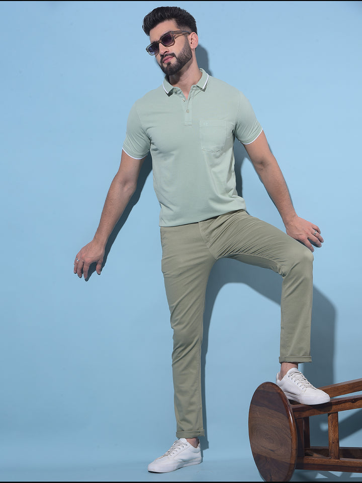 Green Polo T-Shirt-Men T-Shirts-Crimsoune Club