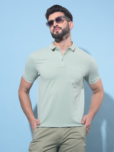 Green Polo T-Shirt-Men T-Shirts-Crimsoune Club