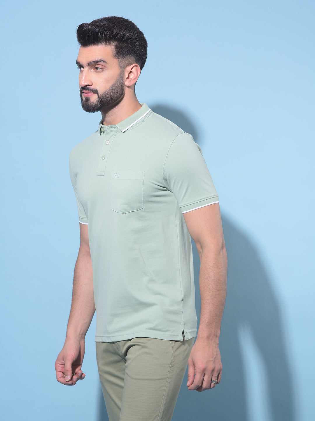 Green Polo T-Shirt-Men T-Shirts-Crimsoune Club