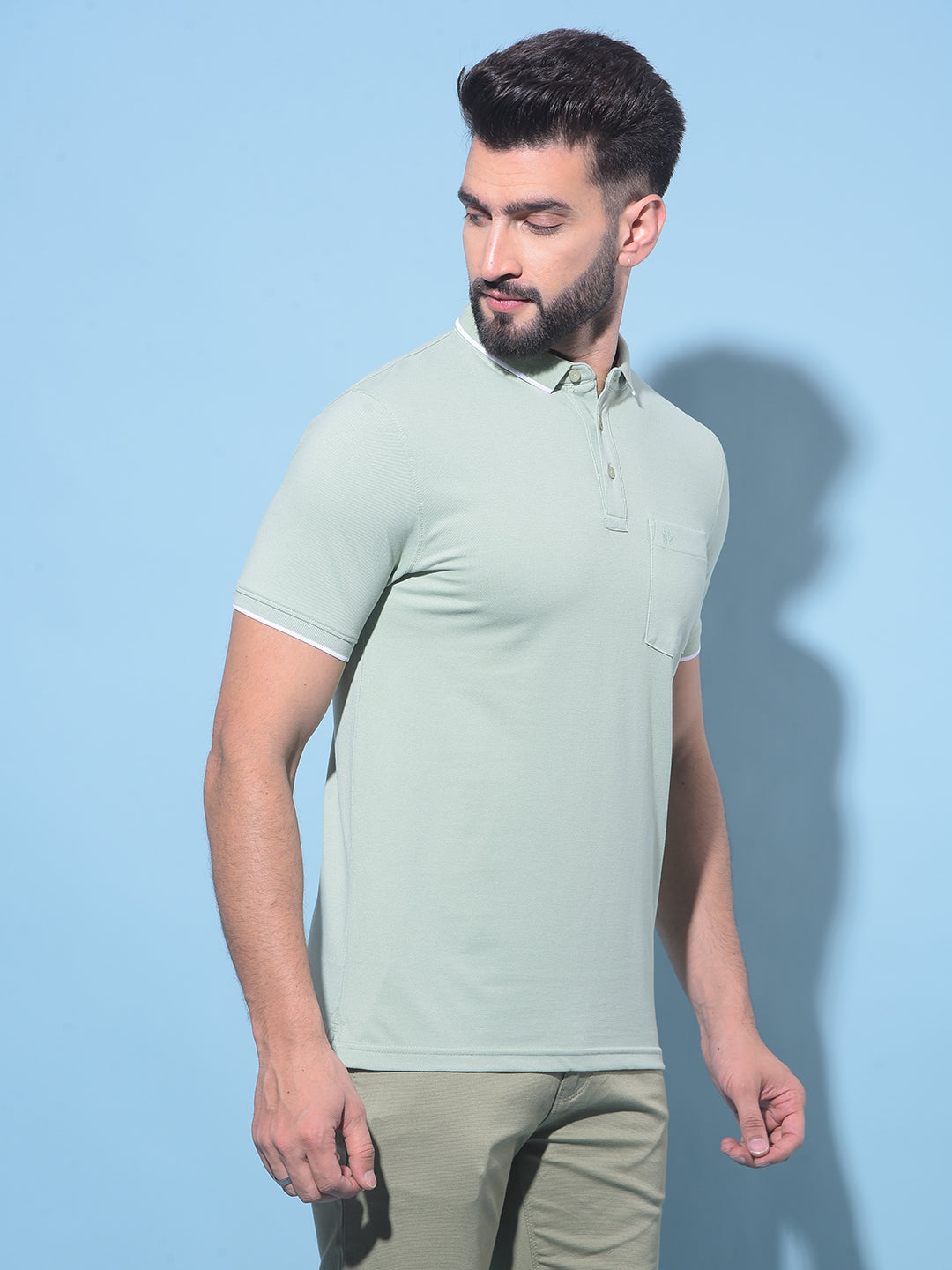 Green Polo T-Shirt-Men T-Shirts-Crimsoune Club