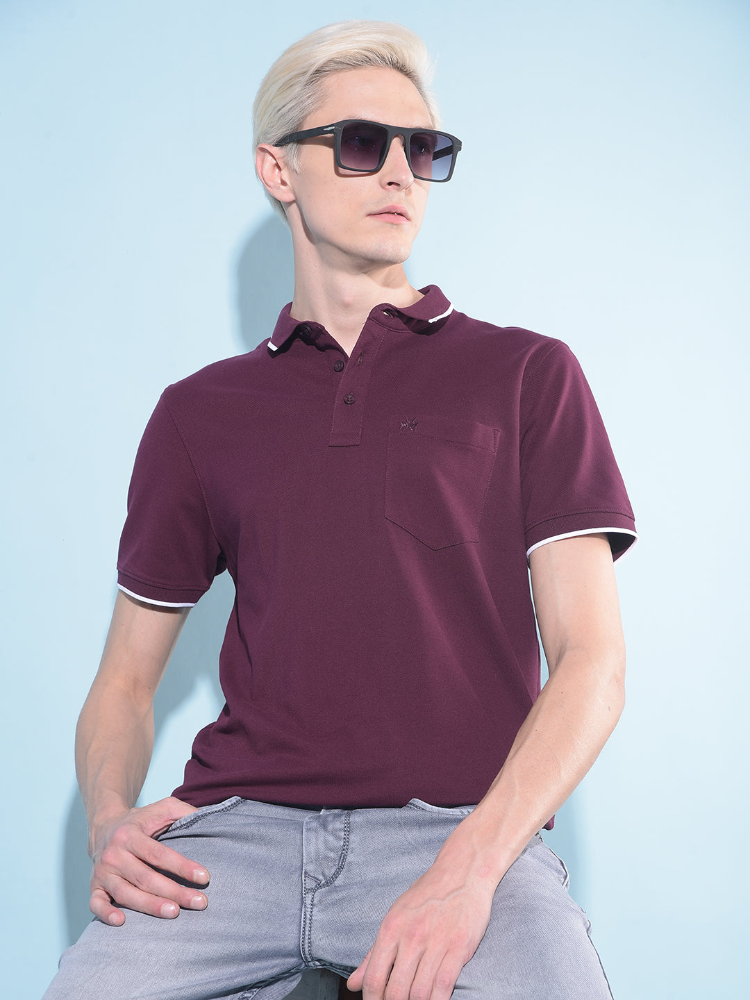 Wine Polo T-Shirt-Men T-Shirts-Crimsoune Club