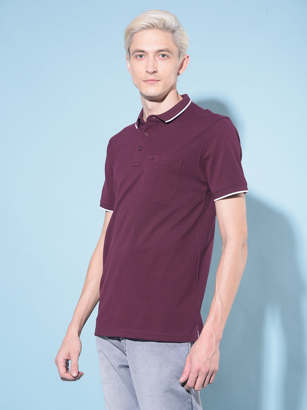 Wine Polo T-Shirt-Men T-Shirts-Crimsoune Club