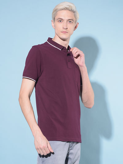 Wine Polo T-Shirt-Men T-Shirts-Crimsoune Club