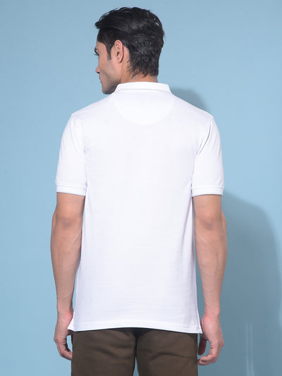 White Cotton Tshirt-Men T-Shirts-Crimsoune Club
