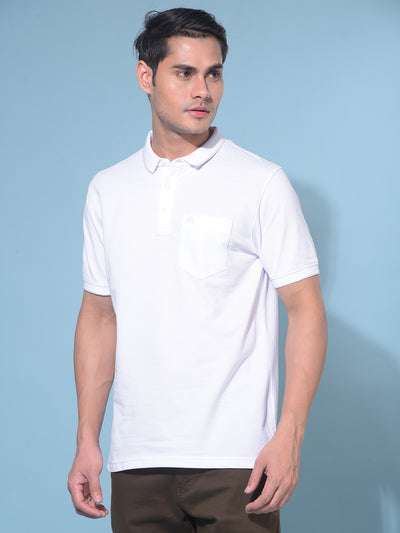 White Cotton Tshirt-Men T-Shirts-Crimsoune Club