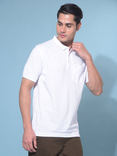 White Cotton Tshirt-Men T-Shirts-Crimsoune Club