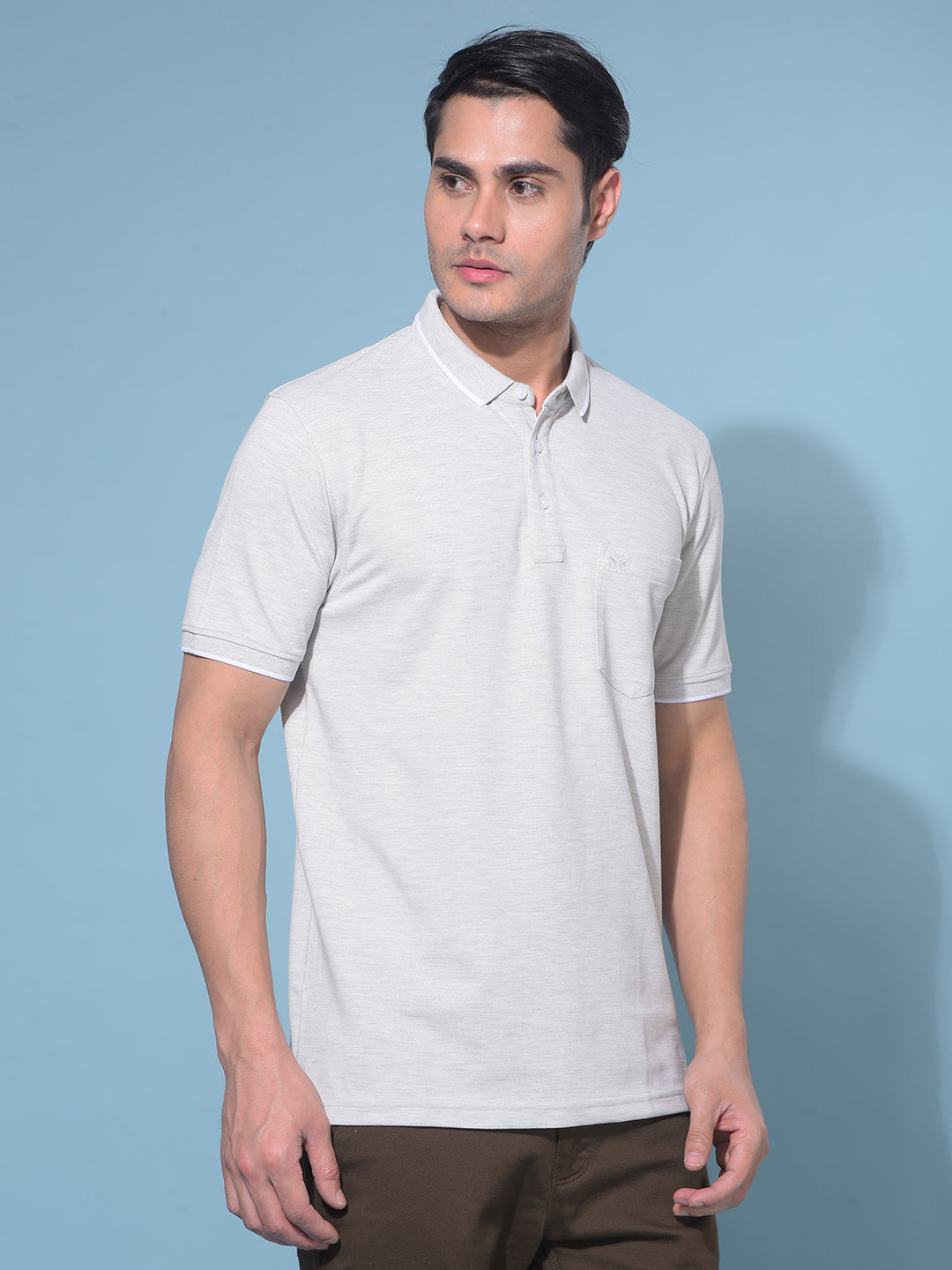 Grey Cotton T-Shirt-Men T-Shirts-Crimsoune Club