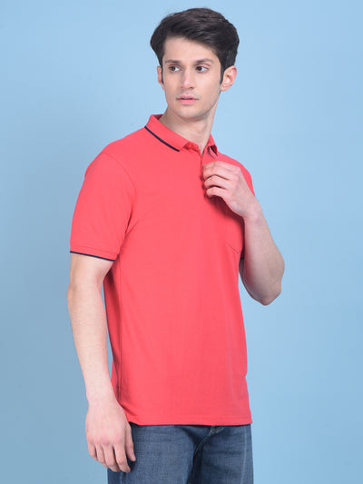 Red Tshirt-Men T-shirts-Crimsoune Club