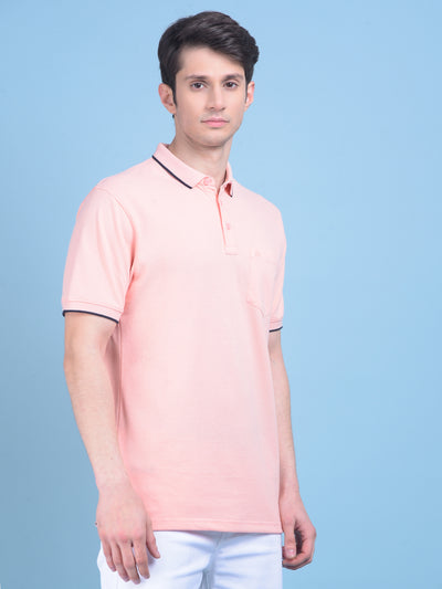 Peach Tshirt-Men T-shirts-Crimsoune Club