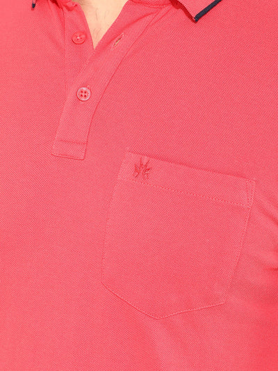Peach Polo T-Shirt-Men T-Shirts-Crimsoune Club