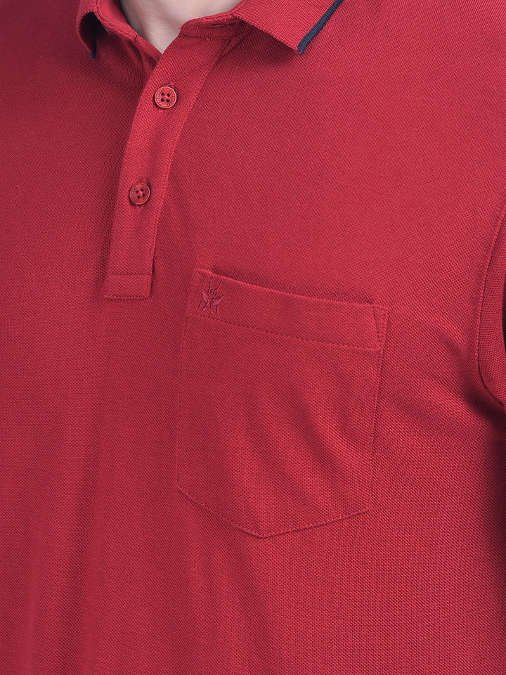Maroon Tshirt-Men T-shirts-Crimsoune Club
