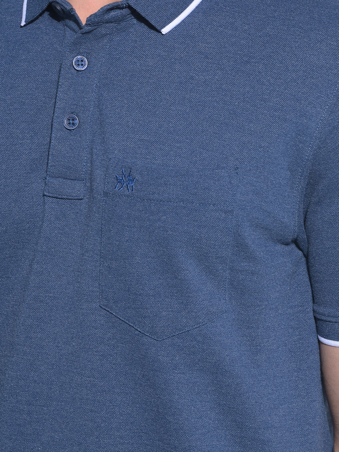 Blue Cotton T-Shirt-Men T-Shirts-Crimsoune Club