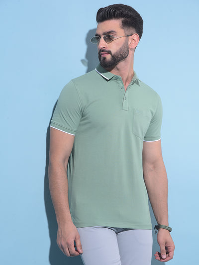 Green Polo T-Shirt-Men T-Shirts-Crimsoune Club