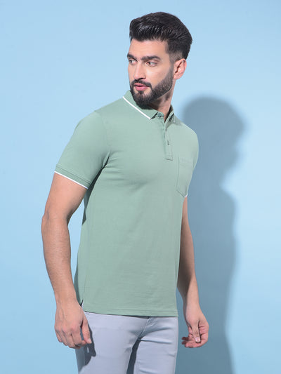 Green Polo T-Shirt-Men T-Shirts-Crimsoune Club