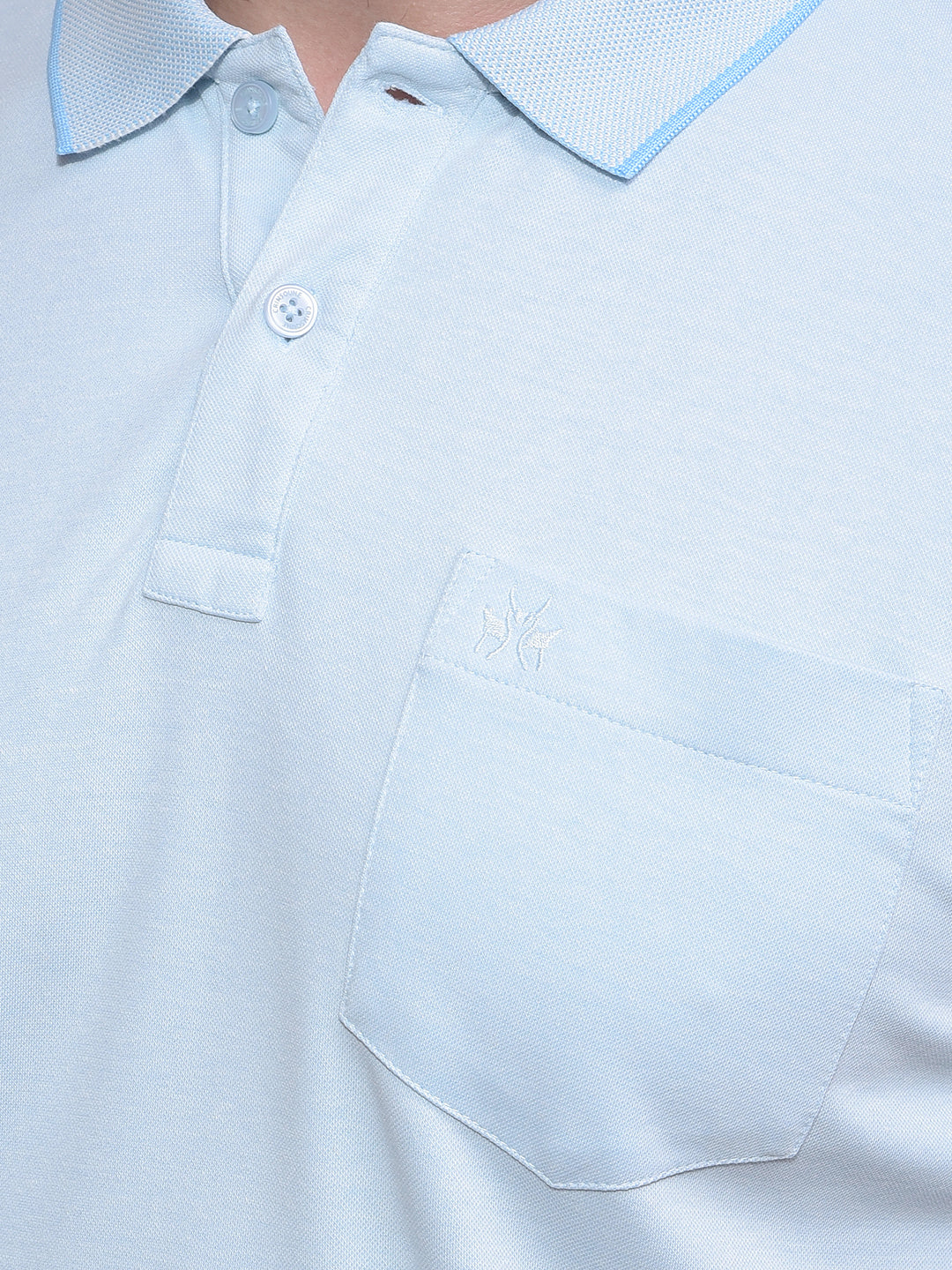 Blue Polo Neck T-Shirt-Men T-Shirts-Crimsoune Club