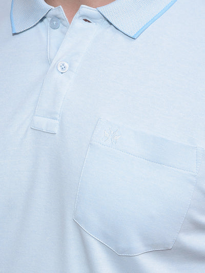 Blue Polo Neck T-Shirt-Men T-Shirts-Crimsoune Club