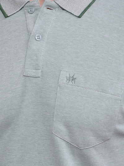 Green Polo Neck T-Shirt-Men T-Shirts-Crimsoune Club