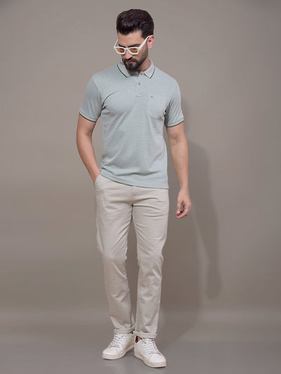 Green Polo Neck T-Shirt-Men T-Shirts-Crimsoune Club
