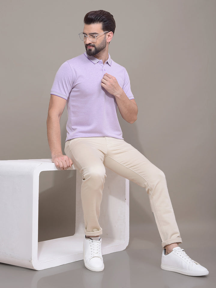 Purple Polo Neck T-Shirt-Men T-Shirts-Crimsoune Club