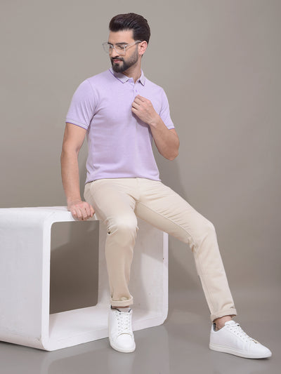Purple Polo Neck T-Shirt-Men T-Shirts-Crimsoune Club