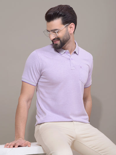 Purple Polo Neck T-Shirt-Men T-Shirts-Crimsoune Club