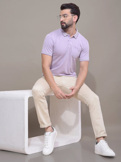 Purple Polo Neck T-Shirt-Men T-Shirts-Crimsoune Club