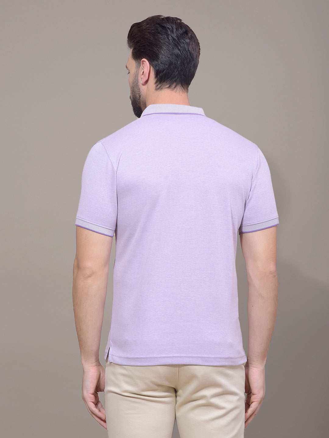 Purple Polo Neck T-Shirt-Men T-Shirts-Crimsoune Club