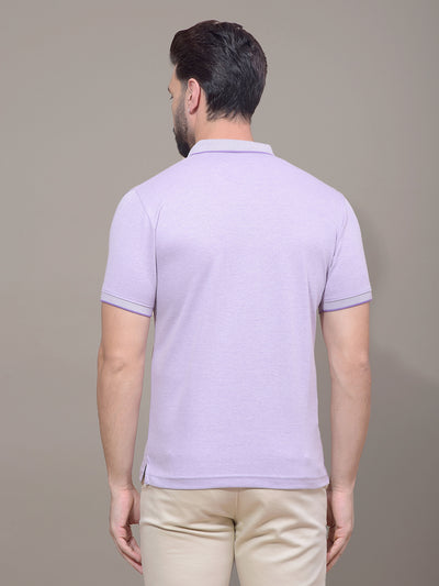 Purple Polo Neck T-Shirt-Men T-Shirts-Crimsoune Club
