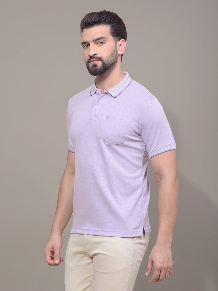 Purple Polo Neck T-Shirt-Men T-Shirts-Crimsoune Club