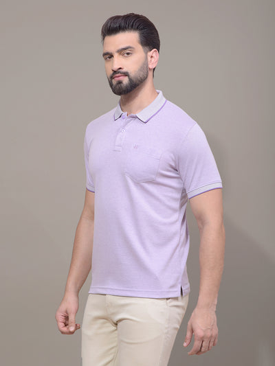 Purple Polo Neck T-Shirt-Men T-Shirts-Crimsoune Club