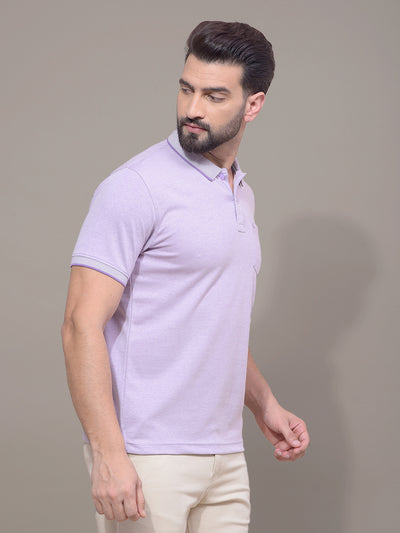 Purple Polo Neck T-Shirt-Men T-Shirts-Crimsoune Club