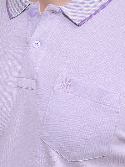 Purple Polo Neck T-Shirt-Men T-Shirts-Crimsoune Club