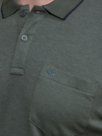 Green Polo Neck T-Shirt-Men T-Shirts-Crimsoune Club
