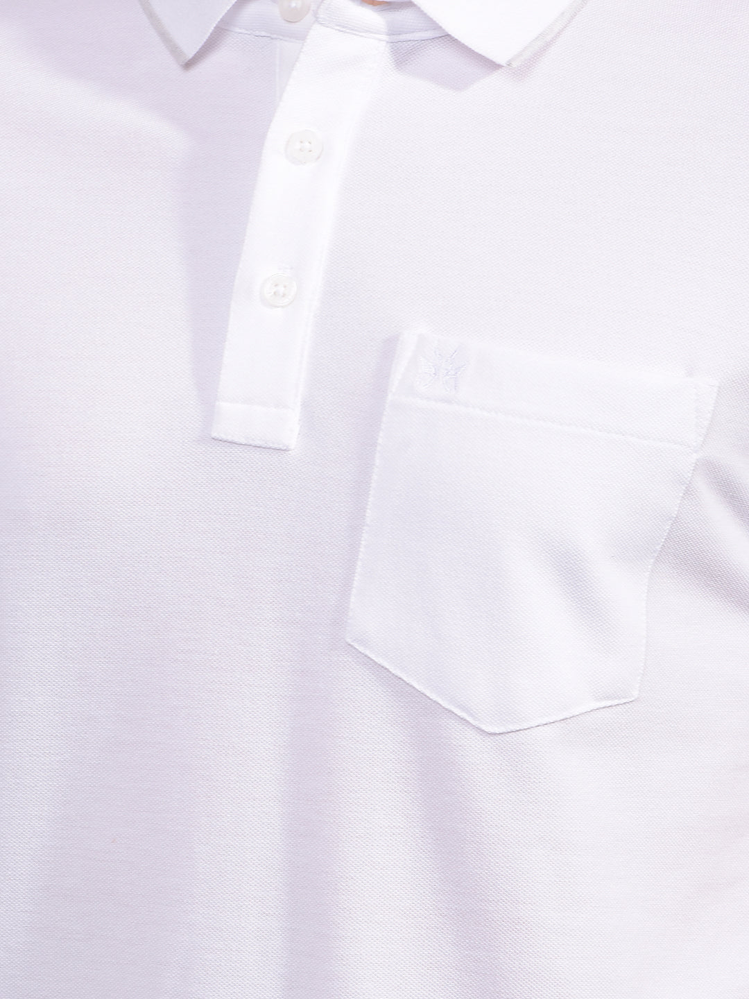 White Polo Neck T-Shirt-Men T-Shirts-Crimsoune Club