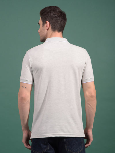 Grey Polo Neck T-Shirt-Men T-Shirts-Crimsoune Club