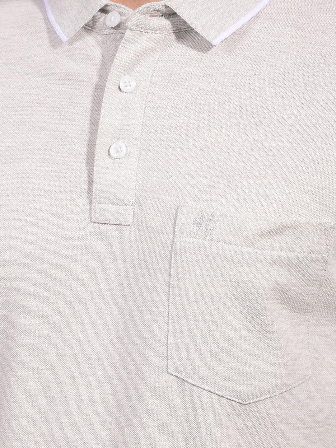 Grey Polo Neck T-Shirt-Men T-Shirts-Crimsoune Club
