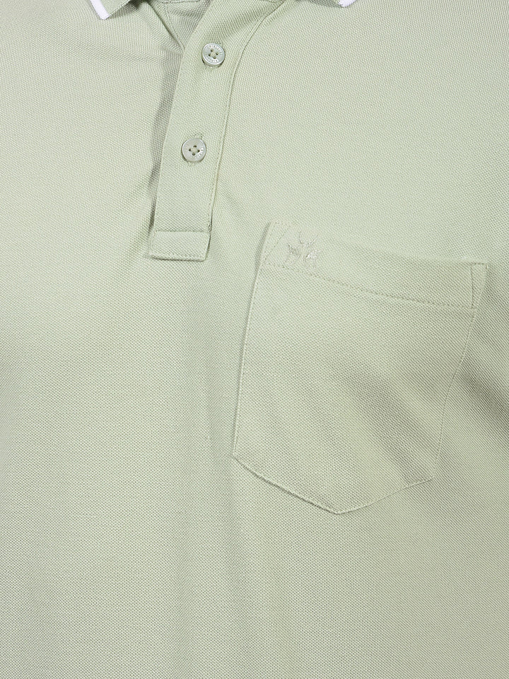 Green Polo Neck T-Shirt-Men T-Shirts-Crimsoune Club