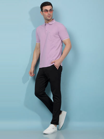 Purple Polo-Neck T-Shirt-Men T-Shirts-Crimsoune Club