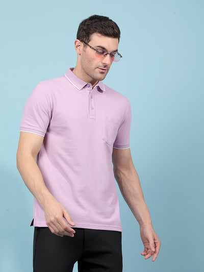 Purple Polo-Neck T-Shirt-Men T-Shirts-Crimsoune Club