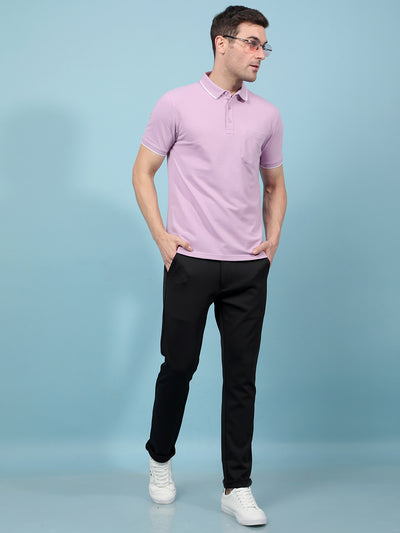 Purple Polo-Neck T-Shirt-Men T-Shirts-Crimsoune Club