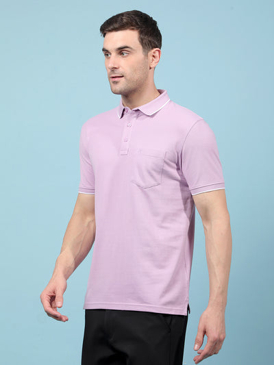 Purple Polo-Neck T-Shirt-Men T-Shirts-Crimsoune Club